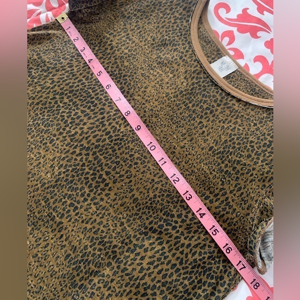 we The Free Printed Clare Tee Brown Leopard Small Free People - Picture 9 of 13